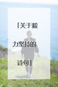 关于毅力坚持的诗句