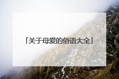 关于母爱的俗语大全
