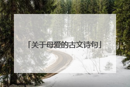 关于母爱的古文诗句