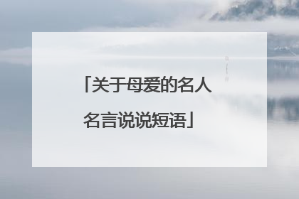 关于母爱的名人名言说说短语