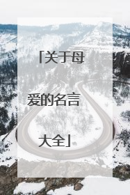 关于母爱的名言大全