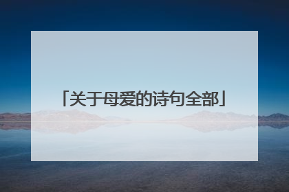 关于母爱的诗句全部
