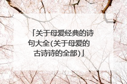 关于母爱经典的诗句大全(关于母爱的古诗诗的全部)
