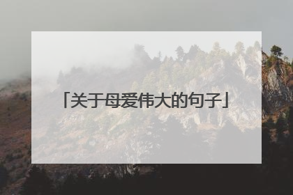 关于母爱伟大的句子