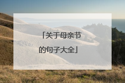 关于母亲节的句子大全