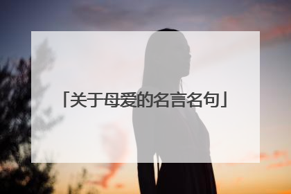 关于母爱的名言名句