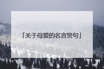 关于母爱的名言警句