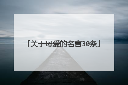 关于母爱的名言30条