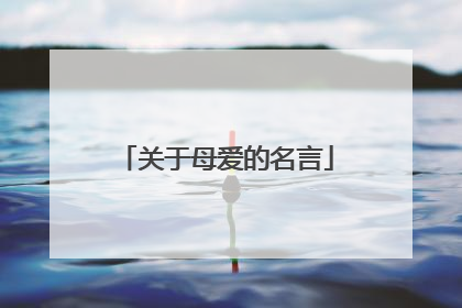 关于母爱的名言