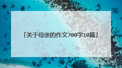 关于母亲的作文700字10篇