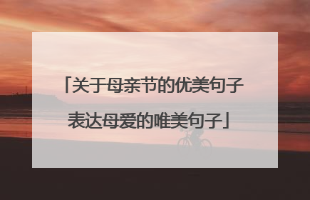 关于母亲节的优美句子 表达母爱的唯美句子