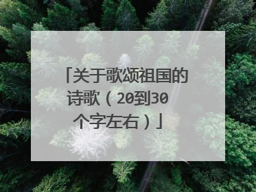 关于歌颂祖国的诗歌(20到30个字左右)