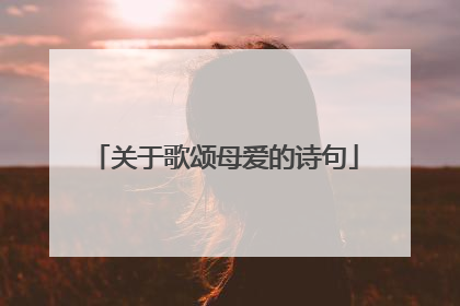 关于歌颂母爱的诗句