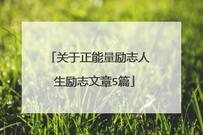关于正能量励志人生励志文章5篇