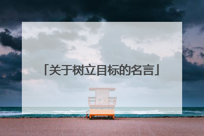 关于树立目标的名言