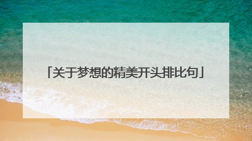 关于梦想的精美开头排比句