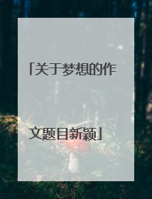 关于梦想的作文题目新颖