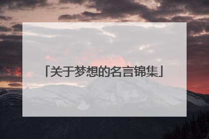 关于梦想的名言锦集