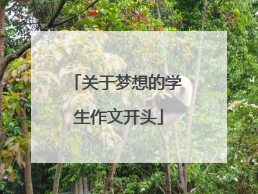 关于梦想的学生作文开头