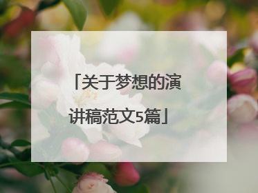 关于梦想的演讲稿范文5篇