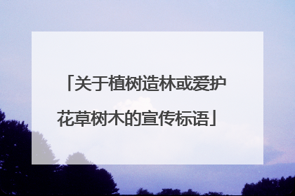 关于植树造林或爱护花草树木的宣传标语