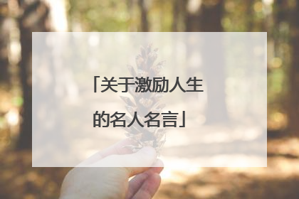关于激励人生的名人名言