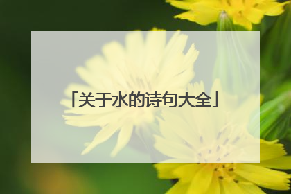 关于水的诗句大全