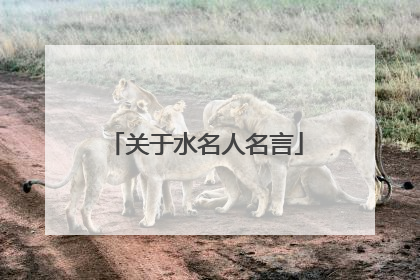 关于水名人名言