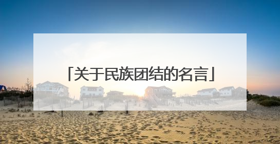 关于民族团结的名言