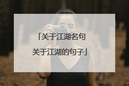 关于江湖名句 关于江湖的句子