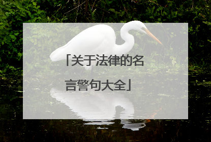 关于法律的名言警句大全