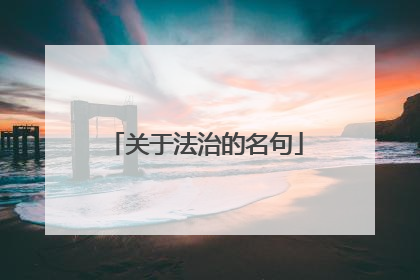 关于法治的名句