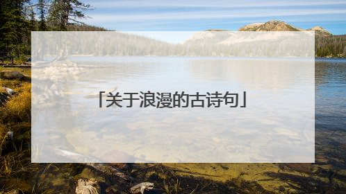 关于浪漫的古诗句