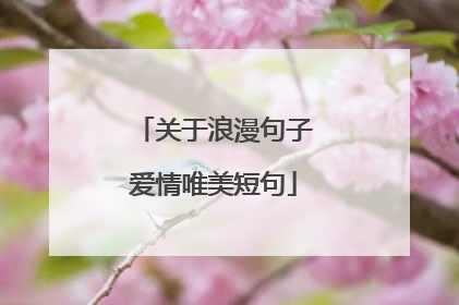 关于浪漫句子爱情唯美短句