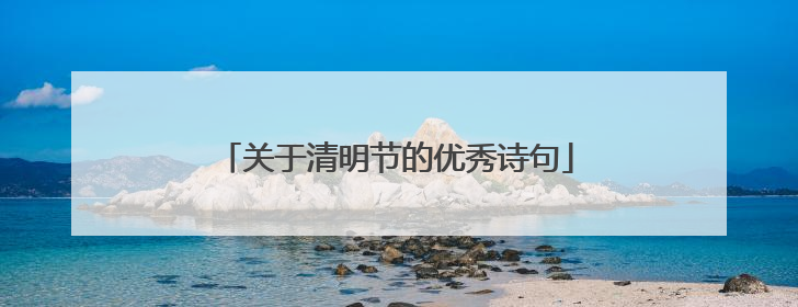 关于清明节的优秀诗句