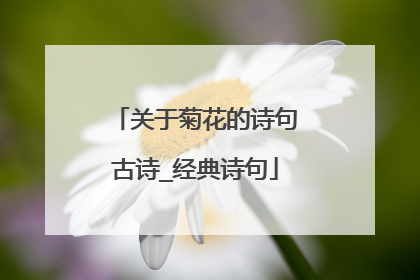 关于菊花的诗句古诗_经典诗句