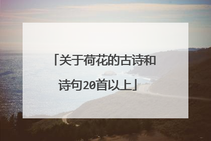 关于荷花的古诗和诗句20首以上