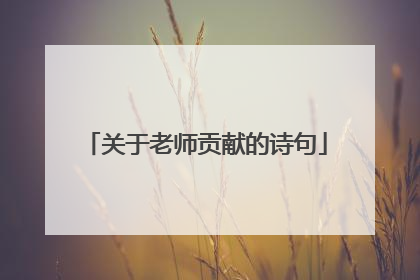 关于老师贡献的诗句
