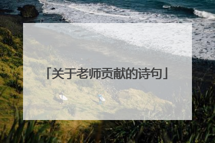 关于老师贡献的诗句