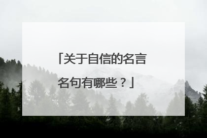 关于自信的名言名句有哪些?