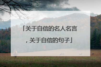 关于自信的名人名言,关于自信的句子