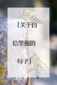关于自信坚强的句子