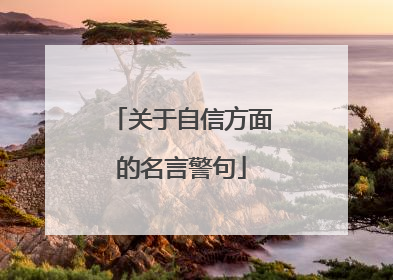 关于自信方面的名言警句
