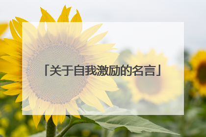 关于自我激励的名言