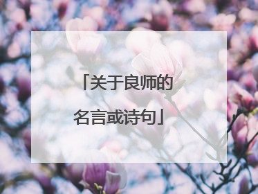 关于良师的名言或诗句