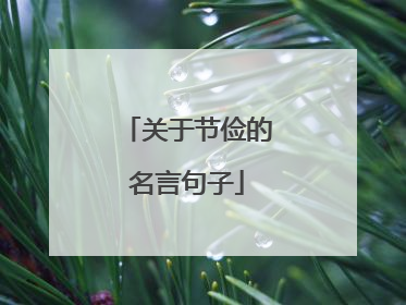 关于节俭的名言句子