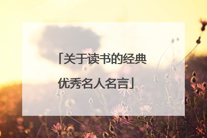 关于读书的经典优秀名人名言