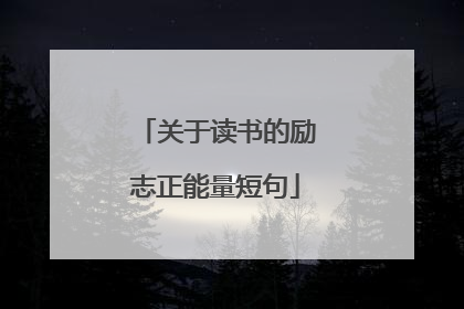关于读书的励志正能量短句