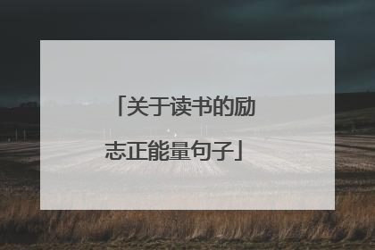 关于读书的励志正能量句子