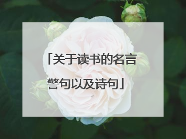 关于读书的名言警句以及诗句